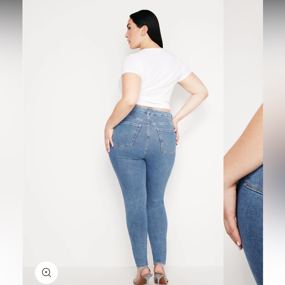 Good American ALWAYS FIT Blue Skinny Jeans High-Waisted Stretch